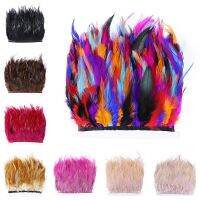 1 meter Saddle Pheasant Feathers Trim Fringe 3-5 inch Rooster Sewing Accessory for Jewelry Making Plumas