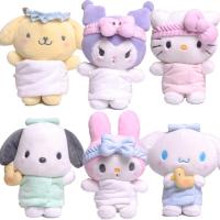 KAWAII Sanriod cartoon Anime Series Melody Kitty Cinnamorol Onpompurin Kuromi plush toy key chain Ornaments BABY Boy girl Gift