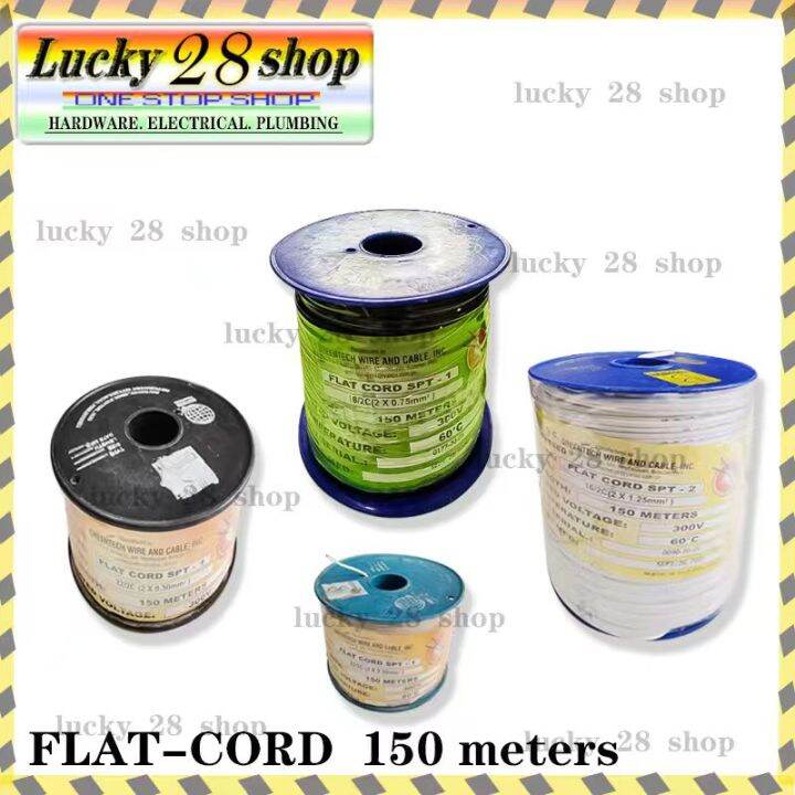 BOSTON FLAT CORD WIRE 22/2c, 18/2c, 16/2c (150meters)(White&BLack) Lazada PH