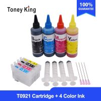 T0921 Refillable Ink Cartridge for EPSON Stylus T26 T27 TX106 TX109 TX117 TX119 C51 C91 CX4300 Printer + 4 Color Refill Dye Ink Ink Cartridges