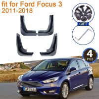 แผ่นบังโคลนหน้าสำหรับรถ Ford Focus 3 MK3 2011 2012 2013 2014 2015 2016 2017 2018แผ่นบังโคลนมีฝาปิดแผ่นกันกระเซ็นอุปกรณ์เสริมรถยนต์บังโคลนหน้า