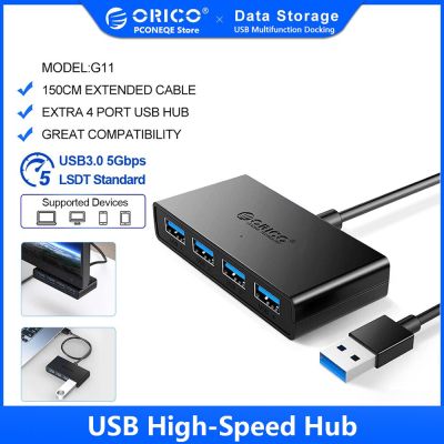 ฮับยูเอสบีโอริโก4พอร์ต USB 3.0 Splitter กับไมโคร USB Power Port ความเร็วสูงหลายระดับ OTG อะแดปเตอร์สำหรับคอมพิวเตอร์อุปกรณ์สำหรับแล็ปท็อป