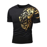 Men T Shirts Classical Fast Dry Leisure Mens Novelty Dragon Print Tatoo T shirt Male O Neck T Shirts Short Sleeve Streetwear