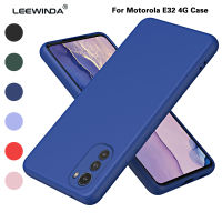 สำหรับ Motorola E32 4G เคสโทรศัพท์,ซิลิกาเจลเหลวเลียนแบบ + ผ้าสำลี TPU Soft Shell ฝาหลัง