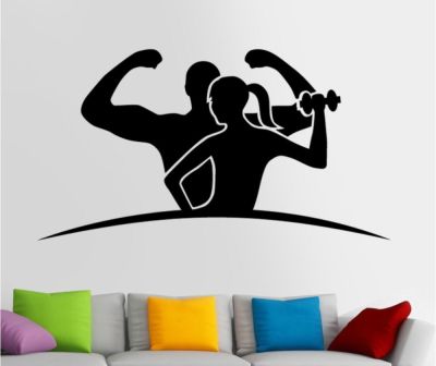 [COD] Room Sticker building Posters Vinyl Wall Decals GYM Interior Gym Stickers Mural Wallpapers LA826