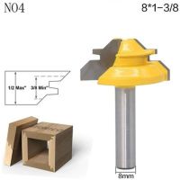 ดอกเราเตอร์ล็อคหักฉาก1ชิ้น45องศาเครื่องมือเครื่องตัดมิลลิ่งเดือยเจาะงานไม้8นิ้วสำหรับเครื่องมืองานไม้ไม้