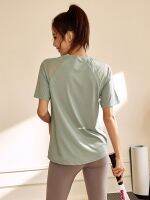 [COD] top womens running fitness breathable yoga short-sleeved high-quality loose slim blouse t-shirt summer