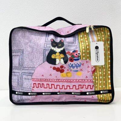 2023 สินค้าใหม่การ์ตูนแมวพิมพ์กระเป๋าคลัทช์กระเป๋าขนาดกลาง Travel Wash Storage Bag 736