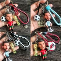 2022 Qatar World Cup Football Star Cristiano Ronaldo Messi Neymar Keychain Accessories Fans Collection