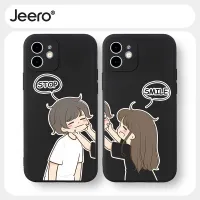 Jeero เคสคู่ เคสไอโฟน คู่รัก กันกระแทกซิลิโคนนุ่มการ์ตูนน่ารักตลก เคสโทรศัพท์ Compatible for iPhone 14 13 12 11 Pro Max SE 2020 X XR XS 8 7 6 6S Plus พลัส HFF2680