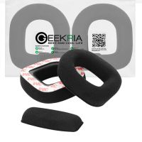 Geekria QuickFit VelourหูฟังสำหรับAstro A10หูฟังEar Pad + Headband Pad/ฟองน้ำหูฟังAKG/หูถ้วย/ที่อุดหู/หูฟัง + แถบคาดศีรษะเบาะอะไหล่ซ่อม (สีดำ)