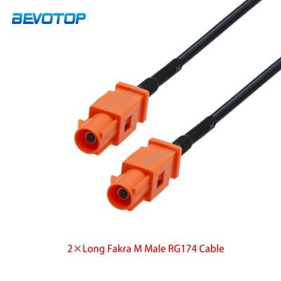 1Pcs RG174 Orange Extension Fakra M Male Plug to SMA Type Male/Female Connector RF Coaxial Cable Pigtail Jumper Electrical Connectors