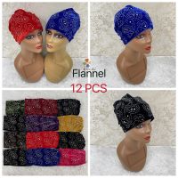 【YF】 2022 New women Velvet elegant diamond headscarf Muslim hat summer Headscarf