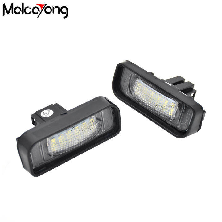 2x6500k-super-white-18smd-led-ไฟป้ายทะเบียนไม่มีข้อผิดพลาดสำหรับ-benz-w220-s-class-s320-s350-s500-s600-s65-1999-2005