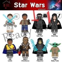 【hot sale】 ☢ B02 WS Star Wars Minifigures Baby Yoda Rey Finn Kylo Ren Chewbacca Building Blocks Doll Kids Toys WM6081