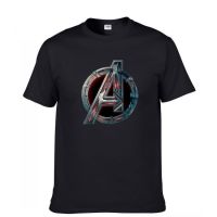 แขนสั้นพิมพ์ลาย เสื้อยืดใหม่ 2023เสื้อยืดผ้าฝ้ายพิมพ์ลาย The Avengers Capn America Marvel Hero สีดำL XL XXL 3XLDIY เสื้  DG65