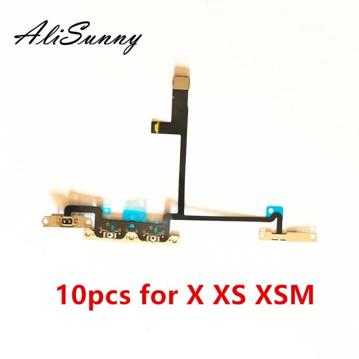 Alisunny 10ชิ้นสายเคเบิ้ลยืดหยุ่นสำหรับระดับเสียงสำหรับ Iphone X Xs Xsmax สวิตช์ควบคุมด้วยอะไหล่สำหรับราวโลหะ