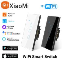 Xiaomi Smart Life Home House WiFi Wireless Remote Wall Switch US Voice Control Touch Sensor LED Light Switches Alexa Google Home Nails Screws Fastener