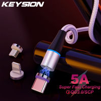 【 Cw】keysion 5A สายแม่เหล็กสำหรับ Type C เครื่องชาร์จแม่เหล็กชาร์จข้อมูลสายชาร์จ Micro USB C สำหรับ สายศัพท์มือถือ