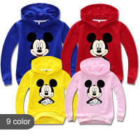 Mickeys แขนยาวผู้ใหญ่,เสื้อมีหมวกของเด็กฤดูใบไม้ร่วงเด็กหญิงเด็กชายอะนิเมะ Hoodies เสื้อคลุมเด็กหญิงเสื้อโค้ทการ์ตูนผสมผ้าฝ้ายสบาย