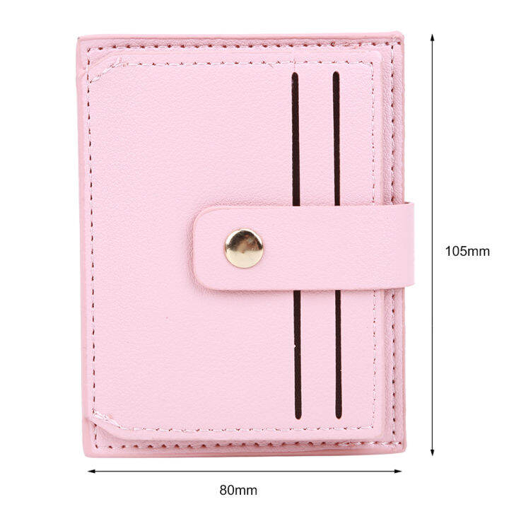 กระเป๋าใส่บัตรผู้หญิงกระเป๋าสตางค์-simple-pu-leather-case-multi-slots-small-female-solid-coin-purse-card-holder