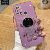 AnDyH 2022 New Design For OPPO Realme 7i C17 Case Luxury 3D Stereo Stand Bracket Astronaut Fashion Cute Soft Case