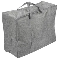 105L Extra Large Storage Bags Organizer Bag-2 Pack-Sturdy, Moisture Proof Linen Fabric, Carrying Bag, Clothes Bag for Bedding, Comforters, Pillows, House Moving.(Grey)