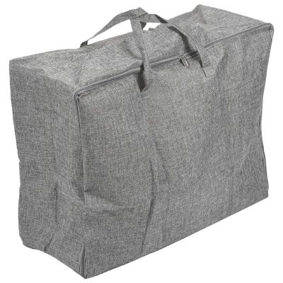 105L Extra Large Storage Bags Organizer Bag-2 Pack-Sturdy, Moisture Proof Linen Fabric, Carrying Bag, Clothes Bag for Bedding, Comforters, Pillows, House Moving.(Grey)