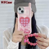 WFCase เคสสำหรับ iPhone 15 14 13 12 11 14 Pro 13 Pro 14 Pro 14 Max 13 Pro Max 12 Pro Max 12 Pro Max เคสมือถือสีชมพู (+ สายบอล) เลนส์โลหะเคสโทรศัพท์ปกป้องเต็มกล้องฝาครอบเคส