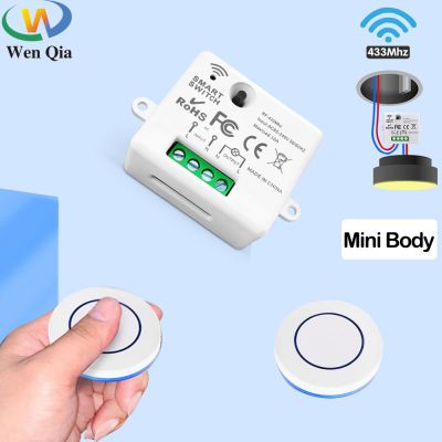 433Mhz Wireless Smart Switch Light Mini Wall Panel Switch with Remote Control Mini Relay Receiver 220V Home Led Light Lamp Fan