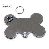 〖Vip〗Cute Bone Shape Dog Tag Metal Ring Engraved ID Name Collar Pendant Nameplate