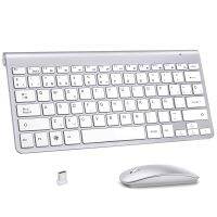 Spanish Characters Wireless Keyboard and Mouse 2.4G Slim Compact Quiet Small Keyboard and Mouse Combo for Windows Laptop PC