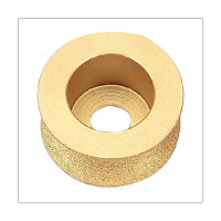 20Mm Bore Dia 75Mm Round Dry Vacuum Brazed Diamond Grinding Wheel Demi-Bullnose Edge Marble Edging Grinding Disc