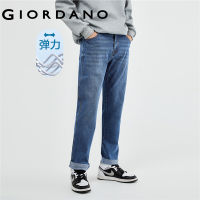 GIORDANO Men Jeans Moustache Effect Classic Five-Pocket Denim Jeans Stretch Mid Rise Simple Fashion Casual Denim Pants 18113617