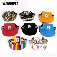 Outdoor Pet Dog Canvas Hat Summer Adjustable Dog Baseball Hat Puppy Sports Sunscreen Windproof Cap Pet Accessories Supplies