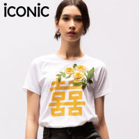 iCONiC HUANGSE SANGHEE T-SHIRT #4754 เสื้อยืด พิมพ์ลาย อักษรจีน สีเหลือง ปักดอกไม้ POP UP เสื้อยืดพิมพ์ลาย เสื้อยืดแฟชั่น เสื้อยืดตรุษจีน เสื้อยืดไ