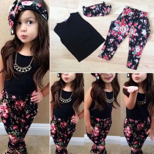 Kids Girls Outfits Headband t-Shirt Top Floral Pants Children Clothes Sets Suit | Lazada PH Kids Girls Outfits Headband t-Shirt Top Floral Pants Children Clothes Sets Suit | Lazada PH