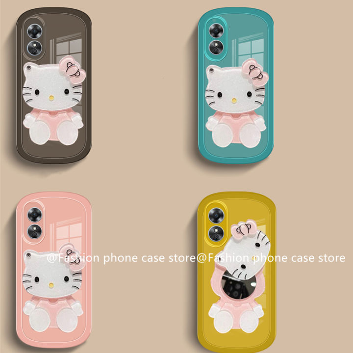 phone-case-เคส-oppo-a78-4g-nfc-พร้อม-hellokitty-ป้องกันเลนส์กระจกแต่งหน้าฝาครอบอ่อนเคสโทรศัพท์-oppoa78-2023