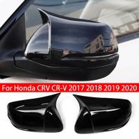 ฝาครอบกระจกมองหลังสำหรับรถยนต์ฮอนด้า CRV CR-V 2017 2018 2019 2020หมวกแก๊ปมีปีกประตูด้านนอกเคสสติกเกอร์คาร์บอนไฟเบอร์