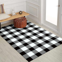 Carpet Modern Simple Style Sub Entrance Mat Black And White Lattice Porch Entrance Bathroom Household Water Absorption Mat