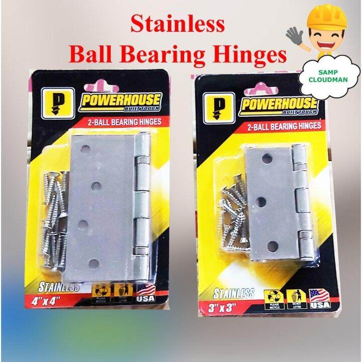 Powerhouse Stainless Hinges USA 2 Ball Bearing Hinge 3 x 3 or 4 x 4 Pair Power house Loose pin