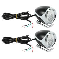 2X Ebike Light 24V36V48V LED Front Light with Horn Electric Bike Headlight for Scooter Moped MTB Tricycle