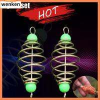 WENKEN 10 Pcs/Set ร้อน การระเบิด มะกอก แฮงกิ้งแทคเคิล เครื่องป้อนสแตนเลส เหยื่อตกปลา ล่อสปริง