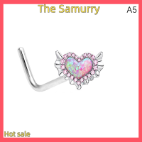 Samurry ✨Hot Sale✨ Car ห่วงรูปหัวใจหวานแหววห่วงเจาะหัวนมเจาะรูเจาะจมูกปลอมเจาะเครื่องประดับ