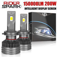 หลอดไฟ LED H4 6000K 200W 1 LM ไฟ LED ทองแดงคู่สำหรับรถยนต์ H1 HB3 9005 HB4 9006หลอดไฟ LED Turbo Lamp *