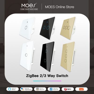 ZigBee Wall Touch Smart Light Switch With Neutral/No Neutral  No Capacitor Smart Life/Tuya Works with Alexa Google Hub Required