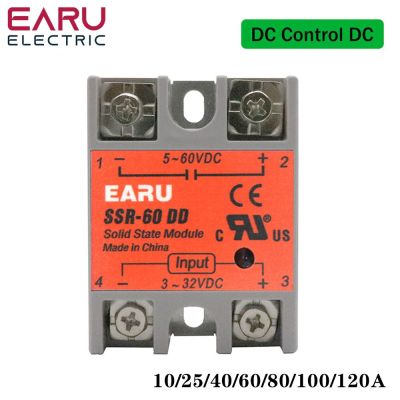 SSR-40DD SSR-60DD SSR 10A 25A 40A 60A 80A 100A 120A Solid State Relay Module DC 3-32V Input DC 5-60V Output Voltage Transformer Electrical Circuitry P