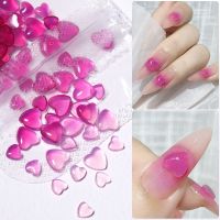 100pcs/Bag Heart Love Colorful Nail Rhinestone 3D Crystal Glitter Nail Rhinestone Charm Nail Art Shinny Flatback Gems Decor