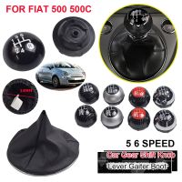 For Fiat 500 2007 2008 2009 2010 2011 2012 2013 2014 2015 Car-styling 5/6 Speed Gear Shift Stick Knob Level With Leather Boot