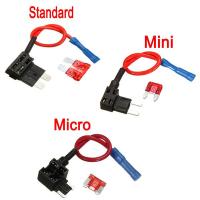 12V Fuse Holder Add A Circuit Standard/Mini/Micro 10A Blade Fuse Boxes Holder Piggy Back Fuses Tap Adapter